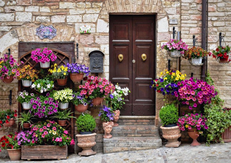 Una porta tra i fiori
